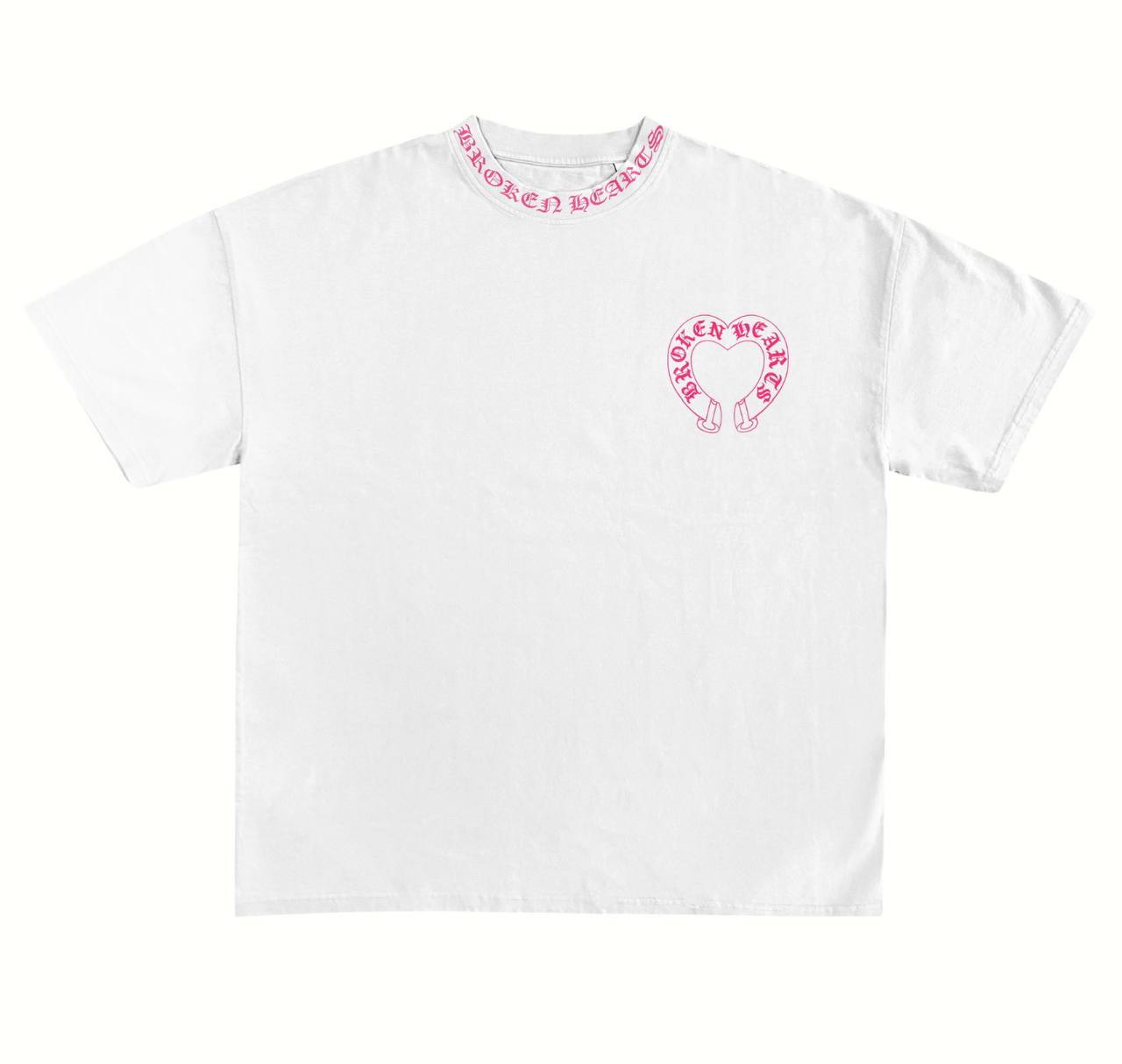 Broken Hearts Horseshoe Heart Jumbo Print T-Shirt — White